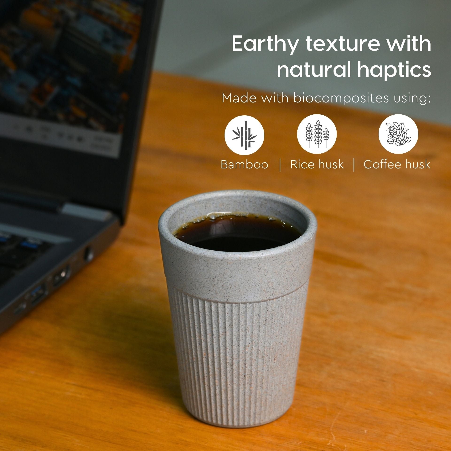 Cutting Chai Cup | Azure | 120 ml | Chai Cup Made with Rice Husk & Bamboo Fibers | Microwave Safe Tea Cup | Hot & Cold Coffee Mug, Milk & Tea Cup