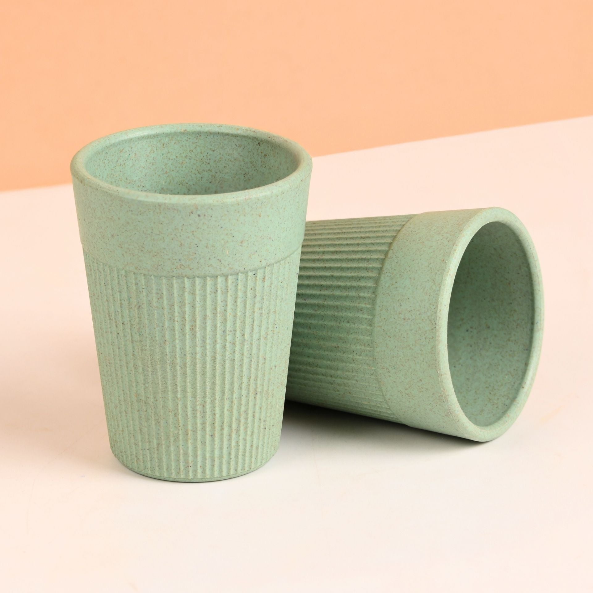 Cutting Chai Cup | Celeste (Light Green) | 120 ml | Chai Cup Made with Rice Husk & Bamboo Fibers | Microwave Safe Tea Cup | Hot & Cold Coffee Mug, Milk & Tea Cup
