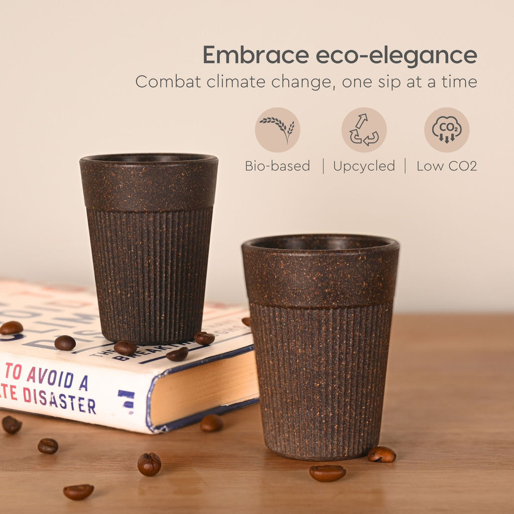 Cutting Chai Cup | Coffee | 120 ml | Chai Cup Made with Rice Husk & Bamboo Fibers | Microwave Safe Tea Cup | Hot & Cold Coffee Mug, Milk & Tea Cup