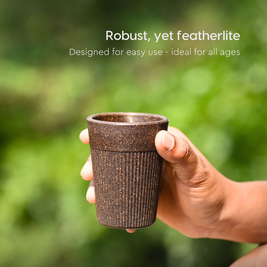 Cutting Chai Cup | Coffee | 120 ml | Chai Cup Made with Rice Husk & Bamboo Fibers | Microwave Safe Tea Cup | Hot & Cold Coffee Mug, Milk & Tea Cup