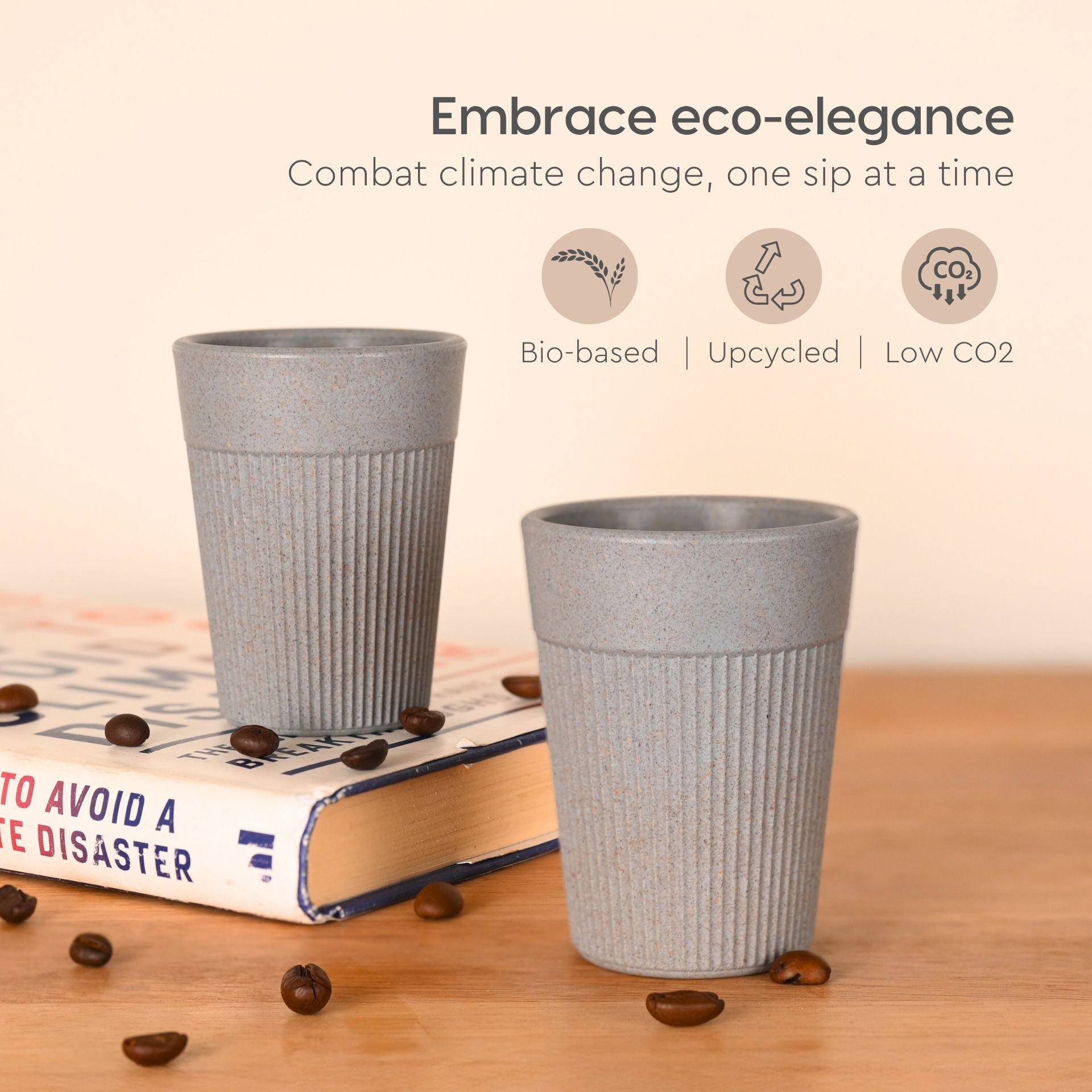 Cutting Chai Cup | Azure | 120 ml | Chai Cup Made with Rice Husk & Bamboo Fibers | Microwave Safe Tea Cup | Hot & Cold Coffee Mug, Milk & Tea Cup