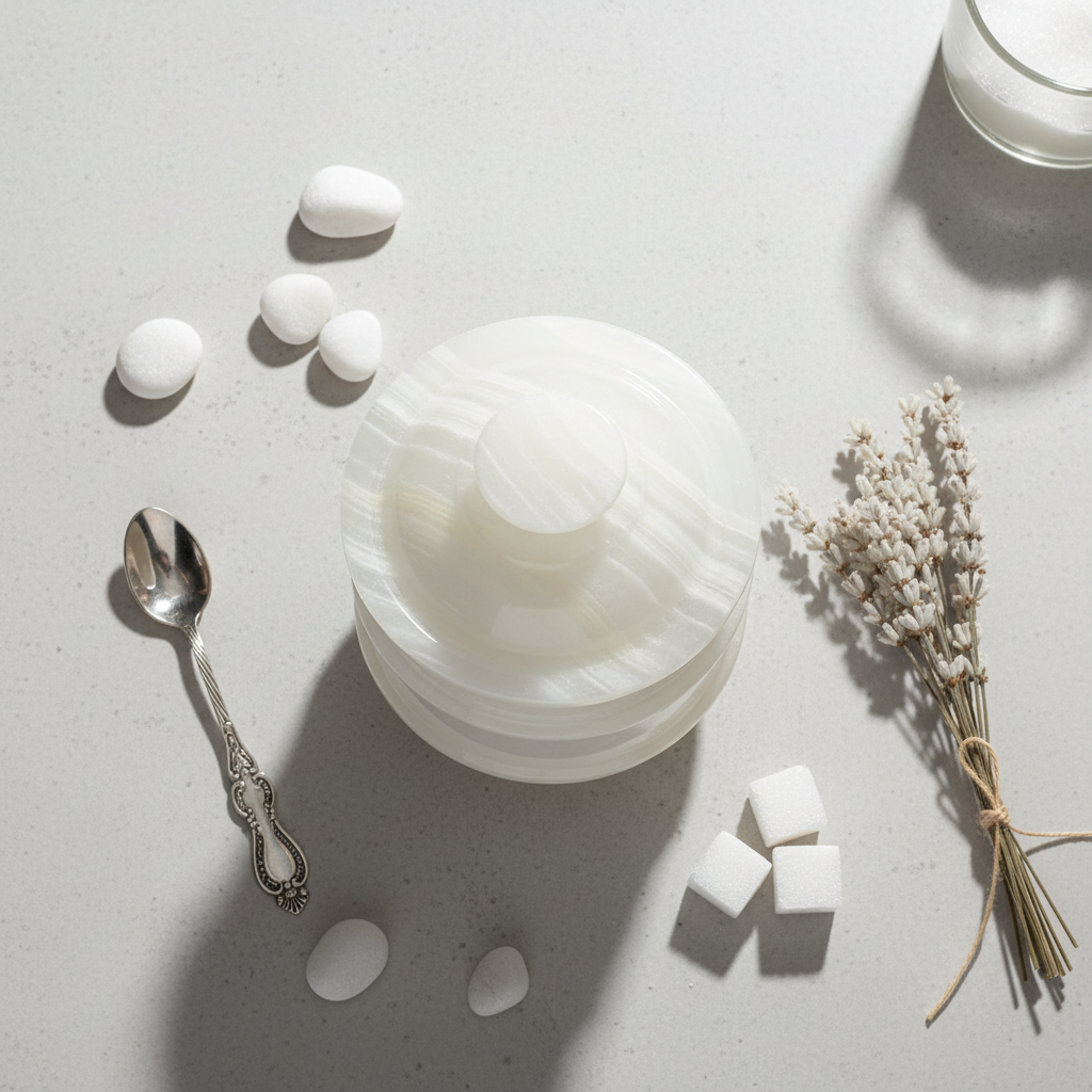 Frosted Pearl Stone Jar | Pair of 2