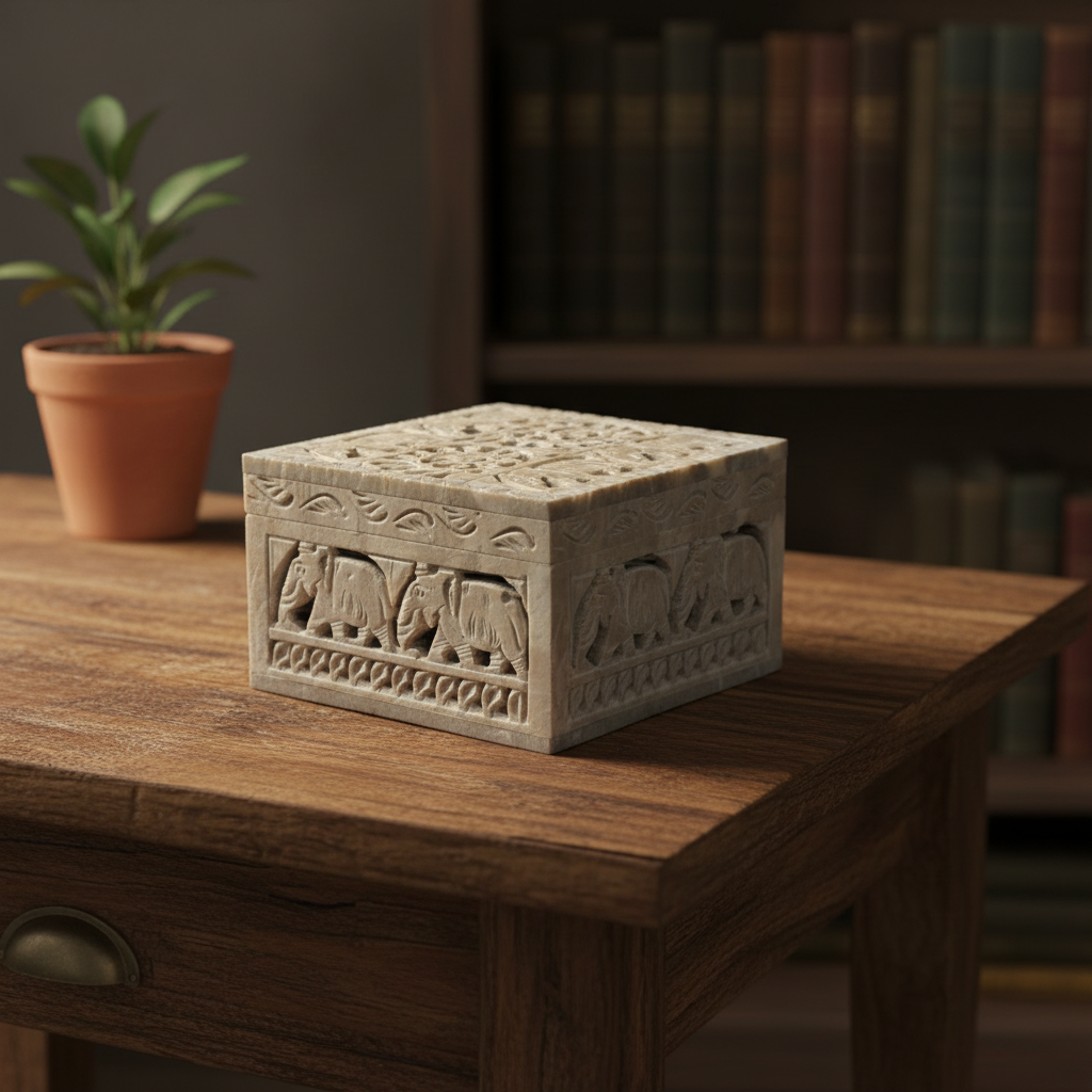 Heritage Carved Stone Box