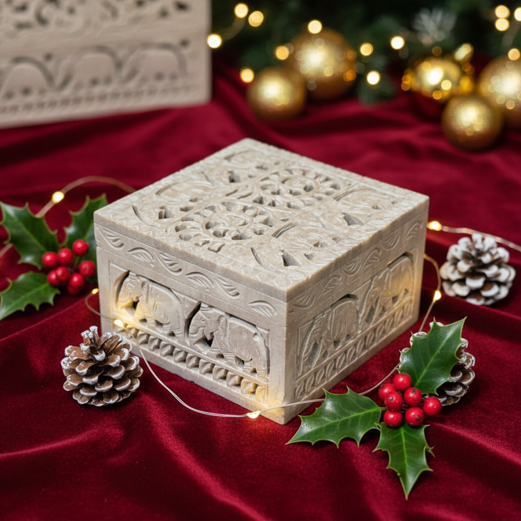 Heritage Carved Stone Box