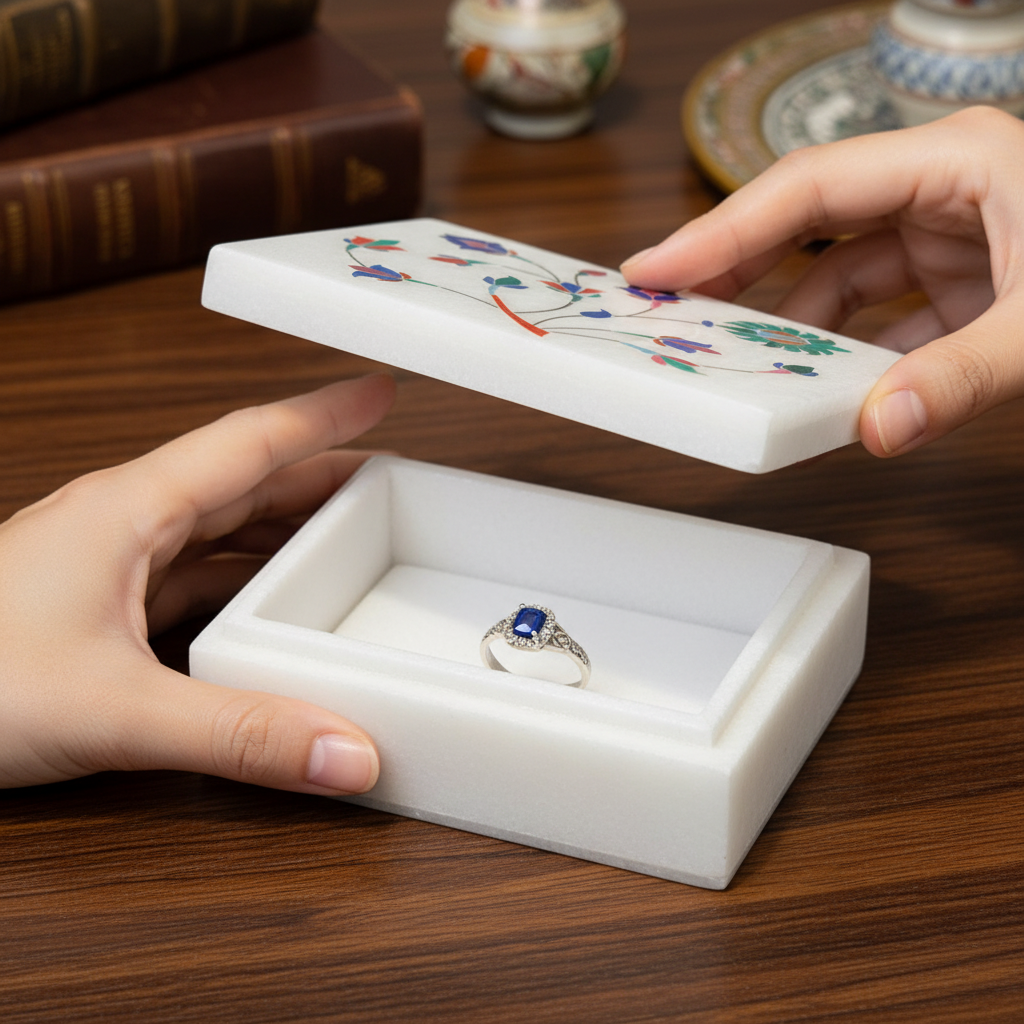 Spring Vine Marble Jewellery Box