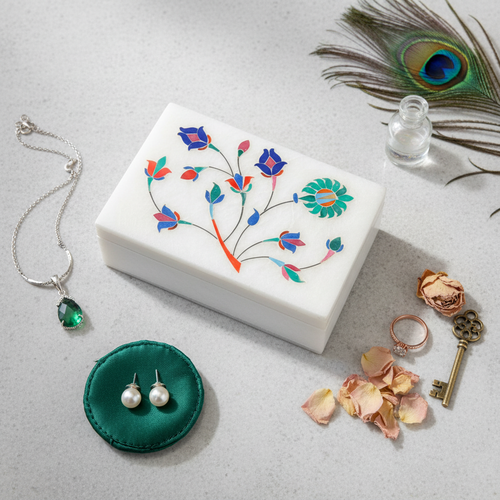 Spring Vine Marble Jewellery Box